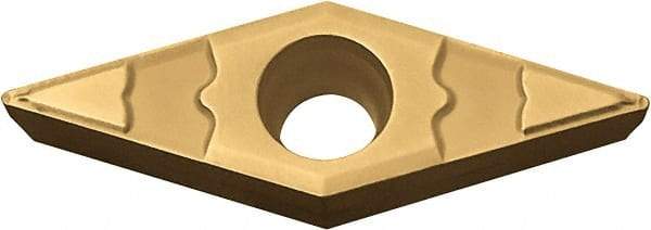 Kyocera - VBMT221 GP Grade CA510 Carbide Turning Insert - TiCN/Al2O3/TiN Finish, 35° Diamond, 1/4" Inscr Circle, 1/8" Thick, 1/64" Corner Radius - Exact Tool & Supply