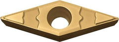 Kyocera - VBMT221 GP Grade CA510 Carbide Turning Insert - TiCN/Al2O3/TiN Finish, 35° Diamond, 1/4" Inscr Circle, 1/8" Thick, 1/64" Corner Radius - Exact Tool & Supply