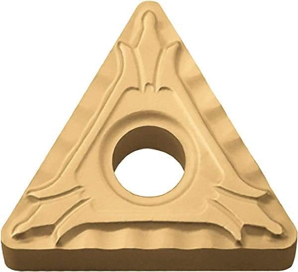 Kyocera - TNMG331 XP Grade PV720 Cermet Turning Insert - TiCN (Megacoat Nano) Finish, 60° Triangle, 3/8" Inscr Circle, 3/16" Thick, 1/64" Corner Radius - Exact Tool & Supply