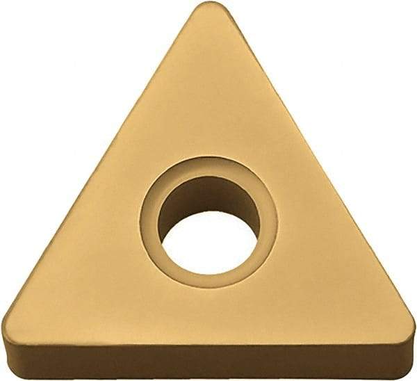 Kyocera - TNMA331 Grade PV7005 Cermet Turning Insert - TiC/TiN (Megacoat) Finish, 60° Triangle, 3/8" Inscr Circle, 3/16" Thick, 1/64" Corner Radius - Exact Tool & Supply