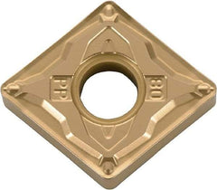 Kyocera - CNMG430.5 PP Grade PV720 Cermet Turning Insert - TiCN (Megacoat Nano) Finish, 80° Diamond, 1/2" Inscr Circle, 3/16" Thick, 0.008" Corner Radius - Exact Tool & Supply
