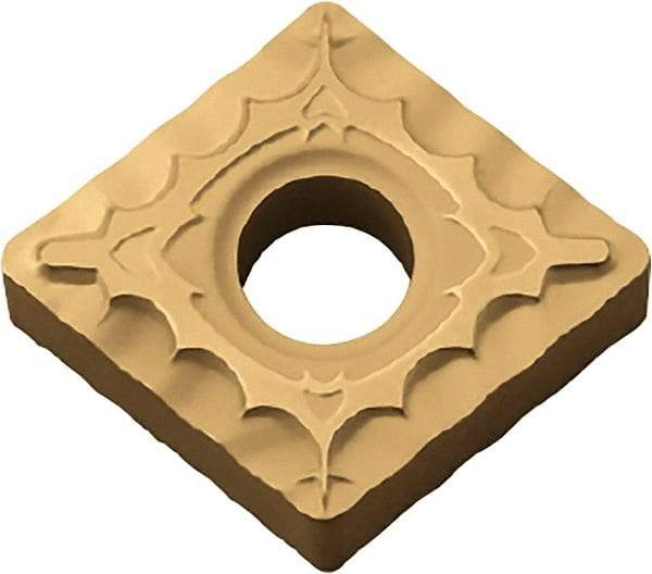 Kyocera - CNMG431 XQ Grade PV720 Cermet Turning Insert - TiCN (Megacoat Nano) Finish, 80° Diamond, 1/2" Inscr Circle, 3/16" Thick, 1/64" Corner Radius - Exact Tool & Supply
