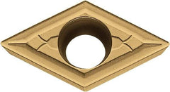 Kyocera - DCMT21.50.5 GK Grade CA525 Carbide Turning Insert - TiCN/Al2O3/TiN Finish, 55° Diamond, 1/4" Inscr Circle, 3/32" Thick, 0.008" Corner Radius - Exact Tool & Supply