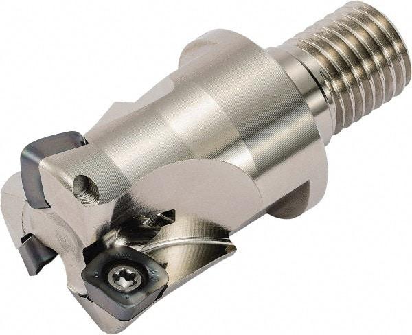 Kyocera - 40mm Cut Diam, 1.5mm Max Depth, M16 Modular Connection Indexable High-Feed End Mill - Screw Holding Method, SOMT 100420ER-.. Insert, MFH Toolholder, Through Coolant - Exact Tool & Supply