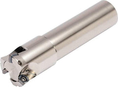 Kyocera - 38.1mm Cut Diam, 1.4986mm Max Depth, 1-1/2" Shank Diam, Weldon Shank Indexable High-Feed End Mill - Screw Holding Method, SOMT 100420ER-.. Insert, MFH Toolholder, Through Coolant - Exact Tool & Supply