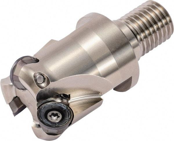 Kyocera - 32mm Cutting Diam, 6mm Max Depth of Cut, Modular Connection Indexable Copy End Mill - 3 Inserts, RPGT 12, RPMT 12 Insert, MRX Toolholder - Exact Tool & Supply