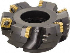 Kyocera - 125mm Cut Diam, 38.1mm Arbor Hole, 12mm Max Depth of Cut, 75° Indexable Chamfer & Angle Face Mill - 8 Inserts, SPMT1806 Insert, Right Hand Cut, 8 Flutes, Series MSRS15 - Exact Tool & Supply