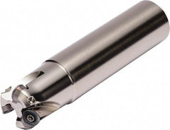 Kyocera - 25mm Cutting Diam, 25mm Shank Diam, 4mm Max Depth of Cut, Straight Shank Indexable Copy End Mill - 4 Inserts, RDGT 08, RDMT 08 Insert, MRX Toolholder - Exact Tool & Supply