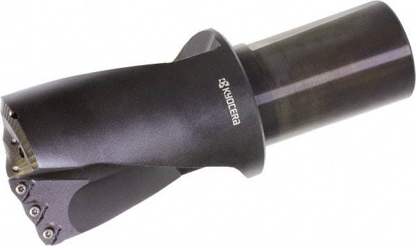 Kyocera - 2-1/2" Max Drill Depth, 2-1/2" Diam, Indexable Insert Drill - 4 Inserts, 1-1/2" Shank Diam, Whistle Notch Shank - Exact Tool & Supply