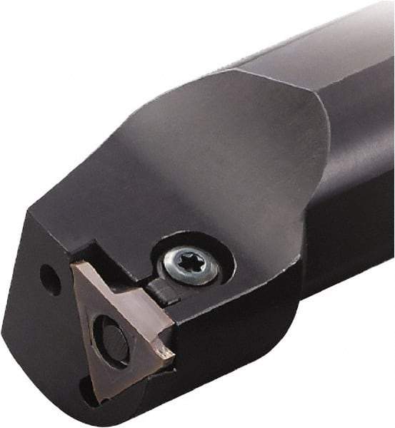 Kyocera - KIGBA, Internal, Right Hand, 0.12" Max Depth of Cut, 0.02 to 0.19" Groove Width, Indexable Grooving Tool Holder - GBA43R/L.. Insert Compatibility, 1.18" Shank Width, 10" OAL - Exact Tool & Supply