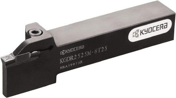 Kyocera - KGD, External, Right Hand, 29.9974mm Max Depth of Cut, 6 to 6mm Groove Width, Indexable Grooving Tool Holder - Multiple Insert Compatibility, 1" Shank Height, 1" Shank Width, 5.9" OAL - Exact Tool & Supply