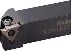Kyocera - KGBA, External, Right Hand, 4.5mm Max Depth of Cut, 0.013 to 0.189" Groove Width, Indexable Grooving Tool Holder - GBA43R/L.. Insert Compatibility, 20mm Shank Height, 20mm Shank Width, 125mm OAL - Exact Tool & Supply