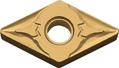 Kyocera - DNMG432 GT Grade CA525 Carbide Turning Insert - TiCN/Al2O3/TiN Finish, 55° Diamond, 1/2" Inscr Circle, 3/16" Thick, 1/32" Corner Radius - Exact Tool & Supply