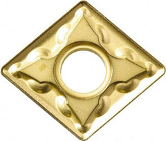 Kyocera - CNMG431 GS Grade CA525 Carbide Turning Insert - TiCN/Al2O3/TiN Finish, 80° Diamond, 1/2" Inscr Circle, 3/16" Thick, 1/64" Corner Radius - Exact Tool & Supply