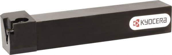 Kyocera - KGBAS, External, Left Hand, 5.5mm Max Depth of Cut, 0.013 to 0.189" Groove Width, Indexable Grooving Tool Holder - GBA43R/L.. Insert Compatibility, 25mm Shank Height, 25mm Shank Width, 150mm OAL - Exact Tool & Supply
