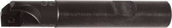 Kyocera - 0° Lead Angle, 3/8" Max Cut Diam, 0.374" Max Depth of Cut, Indexable Chamfer & Angle End Mill - 1 Insert, NDCT831FR, NDMM831ER-SP Insert Style, 3.08" OAL, Straight Shank - Exact Tool & Supply
