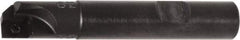 Kyocera - 0° Lead Angle, 3/8" Max Cut Diam, 0.374" Max Depth of Cut, Indexable Chamfer & Angle End Mill - 1 Insert, NDCT831FR, NDMM831ER-SP Insert Style, 3.08" OAL, Straight Shank - Exact Tool & Supply