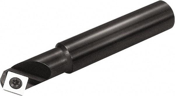 Kyocera - 45° Lead Angle, 42mm Max Cut Diam, 27mm Min Cut Diam, 8.6mm Max Depth of Cut, Indexable Chamfer and Angle End Mill - 2 Inserts, SEKW 421, SEKW 422, SEMT 421 Insert Style, 120mm Overall Length, Straight Shank - Exact Tool & Supply