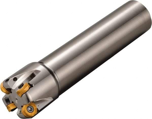 Kyocera - 63mm Cutting Diam, 40mm Shank Diam, 8mm Max Depth of Cut, Weldon Flat Indexable Copy End Mill - 5 Inserts, ROMU 16... Insert, MRW Toolholder - Exact Tool & Supply