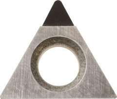 Kyocera - TPMH221 Grade KPD001 Polycrystalline Diamond (PCD) Turning Insert - Uncoated, 60° Triangle, 1/4" Inscr Circle, 1/8" Thick, 1/64" Corner Radius - Exact Tool & Supply