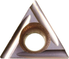 Kyocera - TPET220.2 USF Grade PR930 Carbide Turning Insert - TiCN Finish, 60° Triangle, 1/4" Inscr Circle, 1/8" Thick, 0.004" Corner Radius - Exact Tool & Supply