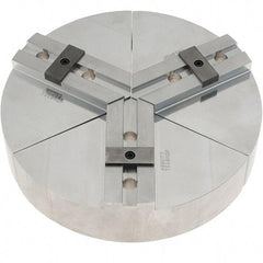 Abbott Workholding Products - 10" Max Chuck Capacity, Tongue & Groove Interface, Round Soft Lathe Chuck Jaw - 3 Jaw, Aluminum, 53.98mm Btw Mount Hole Ctrs, 10" Wide, 2" High, 12.7mm Groove, 1/2" Fastener - Exact Tool & Supply