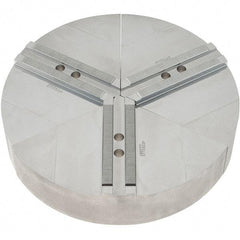 Abbott Workholding Products - 12" Max Chuck Capacity, 1.5mm x 60° Serrated Interface, Round Soft Lathe Chuck Jaw - 3 Jaw, Aluminum, 1.1811" Btw Mount Hole Ctrs, 15" Wide, 3" High, 14mm Fastener - Exact Tool & Supply