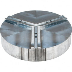 Abbott Workholding Products - 10" Max Chuck Capacity, 1.5mm x 60° Serrated Interface, Round Soft Lathe Chuck Jaw - 3 Jaw, Aluminum, 1.1811" Btw Mount Hole Ctrs, 15" Wide, 3" High, 12mm Fastener - Exact Tool & Supply