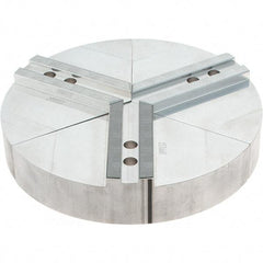 Abbott Workholding Products - 12" Max Chuck Capacity, 1.5mm x 60° Serrated Interface, Round Soft Lathe Chuck Jaw - 3 Jaw, Aluminum, 1.1811" Btw Mount Hole Ctrs, 12" Wide, 2" High, 14mm Fastener - Exact Tool & Supply