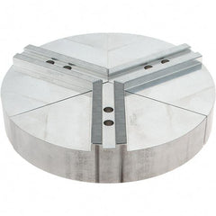 Abbott Workholding Products - 10" Max Chuck Capacity, 1.5mm x 60° Serrated Interface, Round Soft Lathe Chuck Jaw - 3 Jaw, Aluminum, 1.1811" Btw Mount Hole Ctrs, 12" Wide, 2" High, 12mm Fastener - Exact Tool & Supply