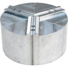 Abbott Workholding Products - 12" Max Chuck Capacity, 1.5mm x 60° Serrated Interface, Round Soft Lathe Chuck Jaw - 3 Jaw, Aluminum, 1.1811" Btw Mount Hole Ctrs, 12" Wide, 6" High, 16mm Fastener - Exact Tool & Supply