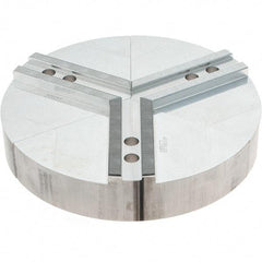 Abbott Workholding Products - 12" Max Chuck Capacity, 1.5mm x 60° Serrated Interface, Round Soft Lathe Chuck Jaw - 3 Jaw, Aluminum, 1.1811" Btw Mount Hole Ctrs, 12" Wide, 2" High, 16mm Fastener - Exact Tool & Supply