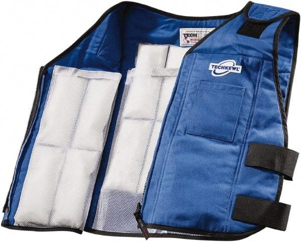 Techniche - Size L/XL, Blue Cooling Vest - Zipper Front, Nomex - Exact Tool & Supply