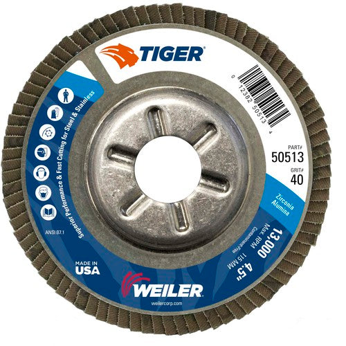 4-1/2 TIGER FLAP DISC 40Z 7/8 AH - Exact Tool & Supply