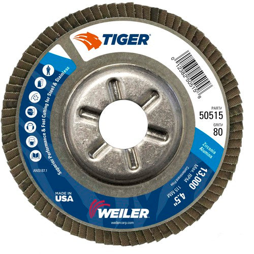 4-1/2 TIGER FLAP DISC 80Z 7/8 AH - Exact Tool & Supply
