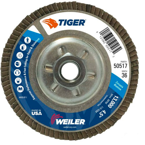 4-1/2 TIGER FLAP DISC 36Z 5/8-11 UN - Exact Tool & Supply