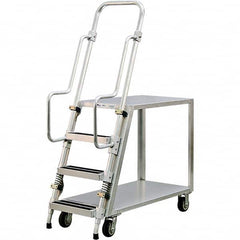 New Age Industrial - 69-1/2" High 800 Lb Capacity 3 Step Stock-Picking Ladder - Exact Tool & Supply