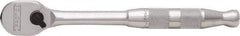 Proto - 3/8" Drive Pear Head Ratchet - Full Polish Chrome Finish, 7" OAL, 90 Gear Teeth, Standard Handle, Reversible Head - Exact Tool & Supply