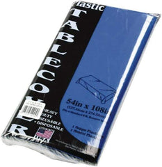 Tablemate Products - Table Set Rectangular Table Cover, Heavyweight Plastic, 54 x 108, Blue, 6/Pack - Exact Tool & Supply