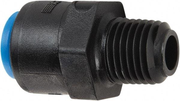 Parker - 1/4" Kynar Check Valve - Inline, Push-to-Connect x MNPT, 300 WOG - Exact Tool & Supply