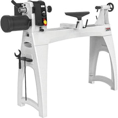 Jet - 16-1/2" Swing, 40" Distance Between Center, Woodworking Lathe - 2MT Headstock, 40 to 3,200 RPM, 4" Quill Travel - Exact Tool & Supply