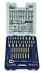 146 Piece - 1/4; 3/8; 1/2" Drive - Socket Set SAE and Metric - Exact Tool & Supply