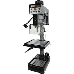 Jet - 10-7/16" Swing, Variable Speed Pulley Drill & Tap Press - Variable Speed, 2 hp, Three Phase - Exact Tool & Supply