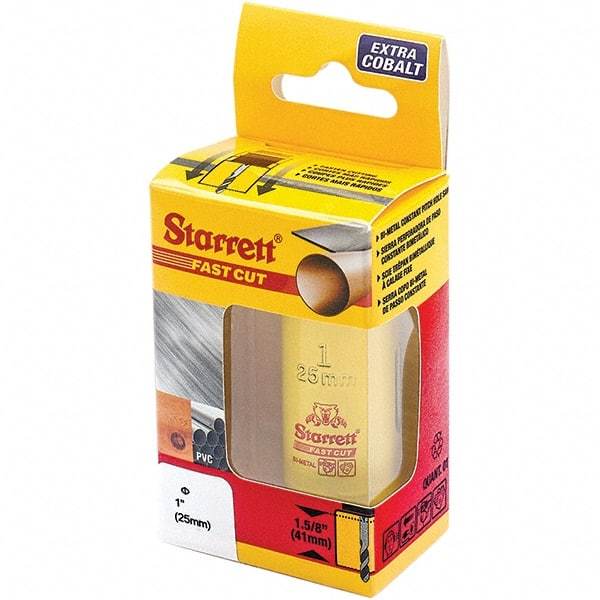 Starrett - 1" Diam, 1-5/8" Cutting Depth, Hole Saw - High Speed Steel Saw, Toothed Edge - Exact Tool & Supply