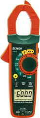 Extech - EX655, CAT III, Digital True RMS Auto Ranging Clamp Meter with 1.18" Clamp On Jaws - 750 VAC, 1000 VDC, 600 AC/DC Amps, Measures Voltage, Capacitance, Current, Frequency, Resistance, Temperature - Exact Tool & Supply