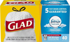 Glad - Pack of (6) 40-Count 13 Gal 0.78 mil Household/Office Trash Bags - Exact Tool & Supply