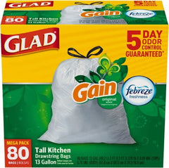 Glad - Pack of (3) 80-Count 13 Gal 0.95 mil Household/Office Trash Bags - Exact Tool & Supply
