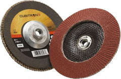 3M - 40 Grit, 7" Disc Diam, 5/8-11 Center Hole, Type 29 Ceramic Flap Disc - 8,500 Max RPM, Polyester Backing, Arbor Attaching System, Coated - Exact Tool & Supply