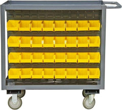 Durham - 1,200 Lb Capacity, 24" Wide x 36" Long x 36-1/8" High Service Cart - 2 Shelf, Steel, 2 Rigid/2 Swivel Casters - Exact Tool & Supply