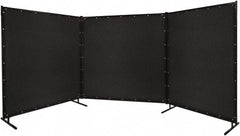 Steiner - 8' Wide x 8' High, Vinyl Laminated Polyester Portable Welding Screen - Black - Exact Tool & Supply